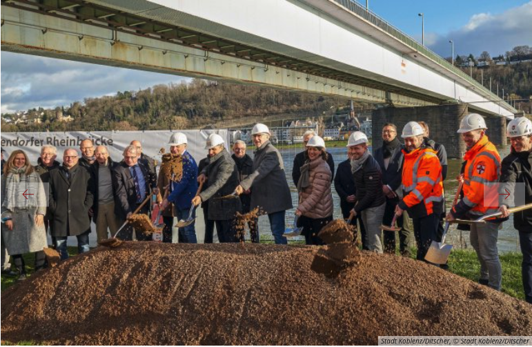 Startschuss für den Neubau der Pfaffendorfer Brücke gefallen: Koblenzer Jahrhundertbauwerk mit Spatenstick eingeleitet